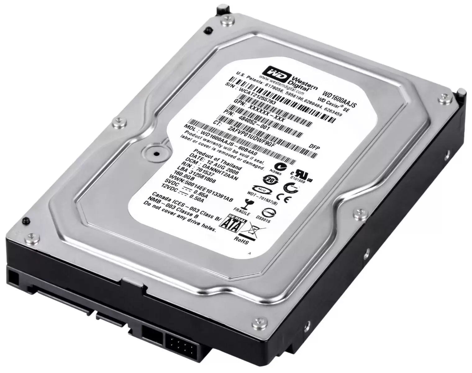 HPE 484052-001 160GB SATA 3Gb/s 7200RPM 8MB Cache 3.5-inch Internal Hard Drive for XW Workstation