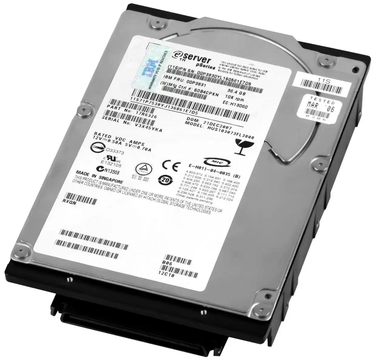 IBM 00P3830 Ultrastar 146Z10 36.4GB Ultra-320 SCSI 80-Pin 10000RPM 8MB Cache 3.5-inch Internal Hard Drive