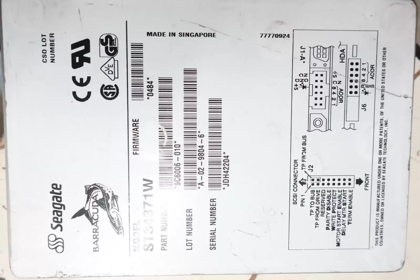 IBM 07H1118 Ultrastar ES 2.1GB Fast SCSI 50-Pin 5400RPM 448KB Cache 3.5-inch Internal Hard Drive