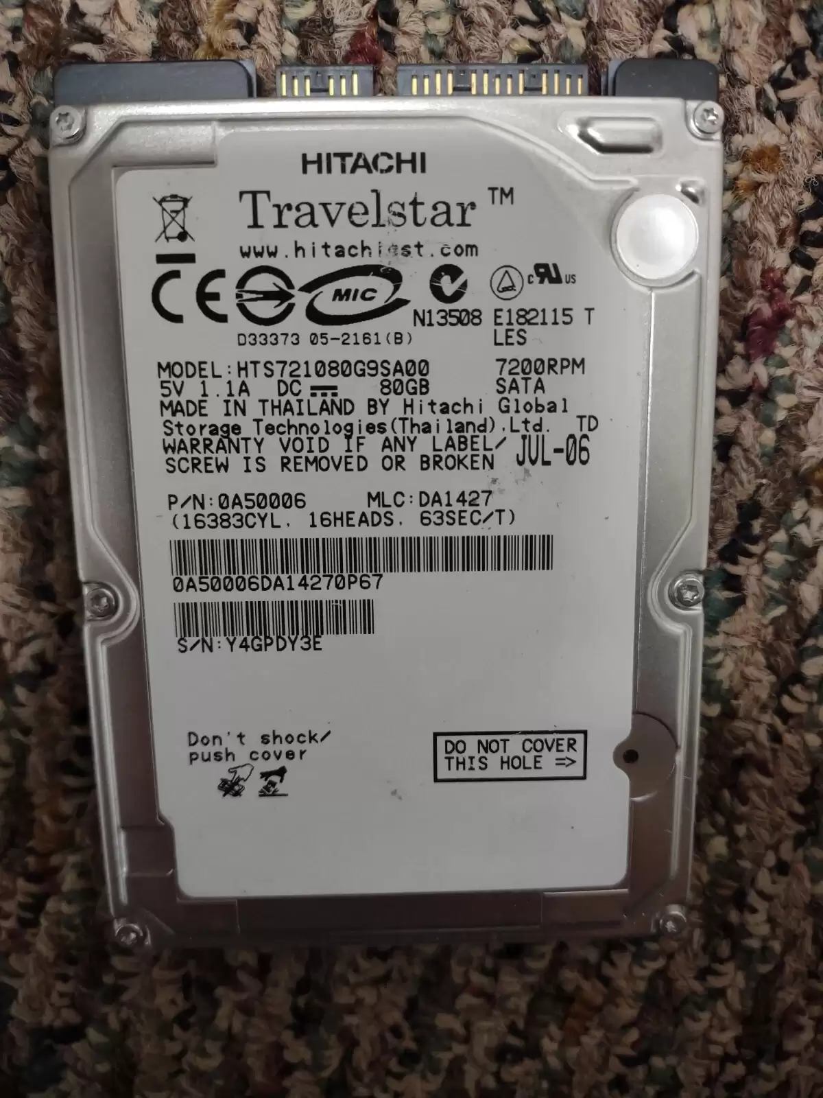 HGST 0A25026 Travelstar 7K100 80GB SATA 1.5Gb/s 7200RPM 8MB Cache 2.5-inch Internal Hard Drive