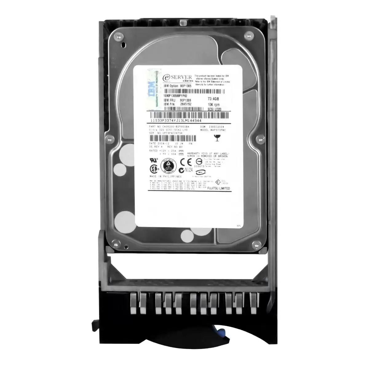 IBM 26K5152 73.4GB Ultra-320 SCSI 80-Pin 10000RPM 8MB Cache 3.5-inch Internal Hard Drive