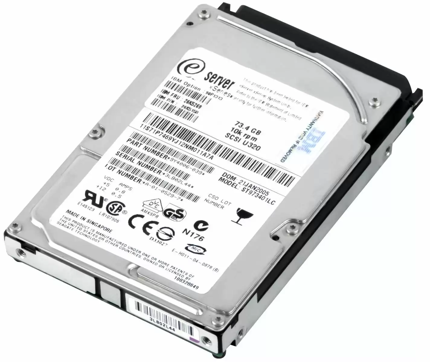 IBM 26K5269 73.4GB Ultra-320 SCSI 80-Pin Hot Swap 10000RPM 2.5-inch Internal Hard Drive