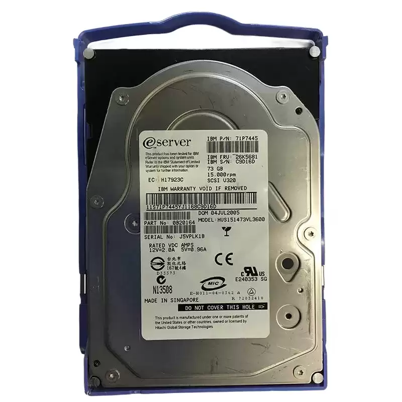 IBM 26K5681 73GB Ultra-320 SCSI 68-Pin 15000RPM 3.5-inch Internal Hard Drive for xSeries 306