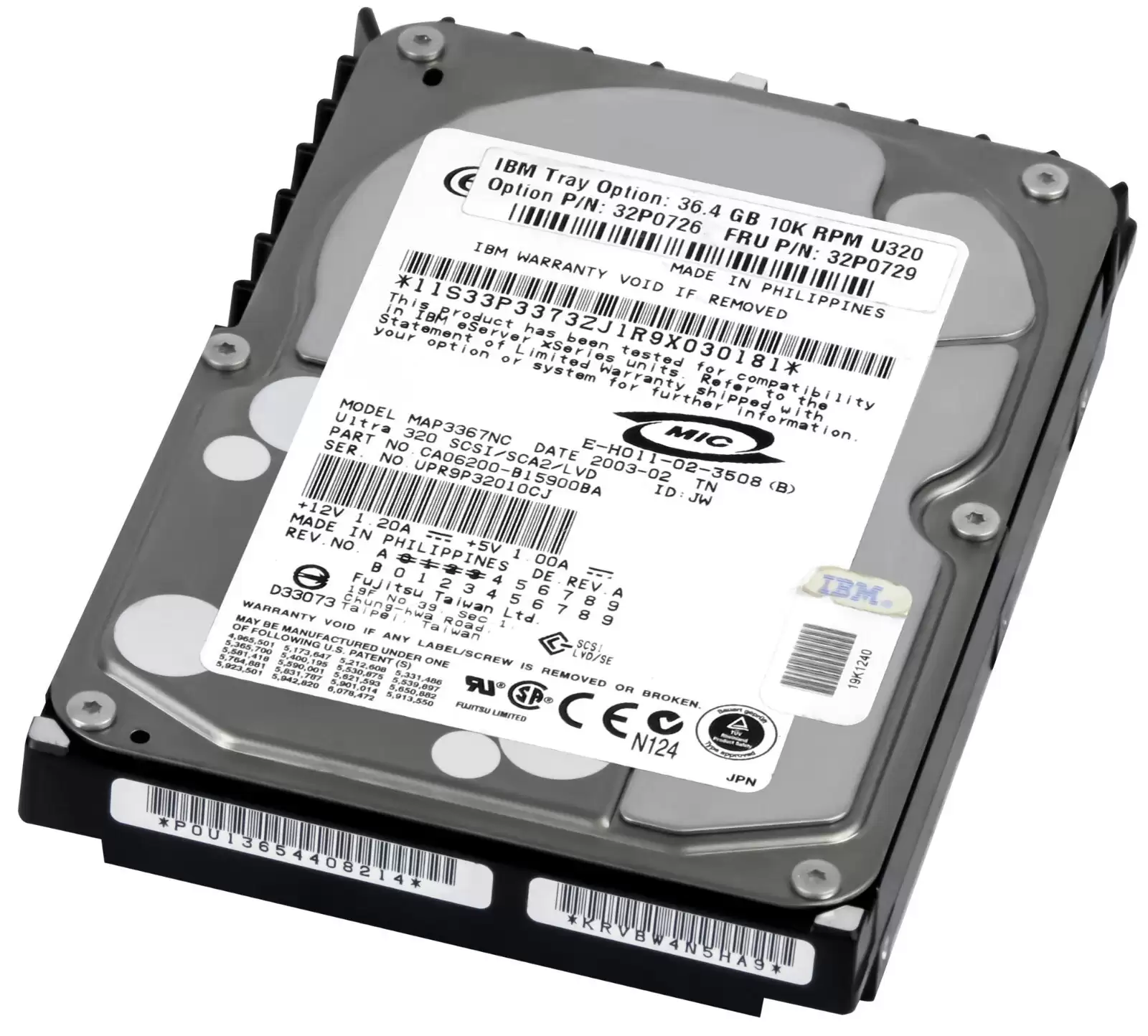 IBM 32P0726 Ultrastar 146Z10 36.7GB Ultra-320 SCSI 80-Pin 10000RPM 8MB Cache 3.5-inch Internal Hard Drive