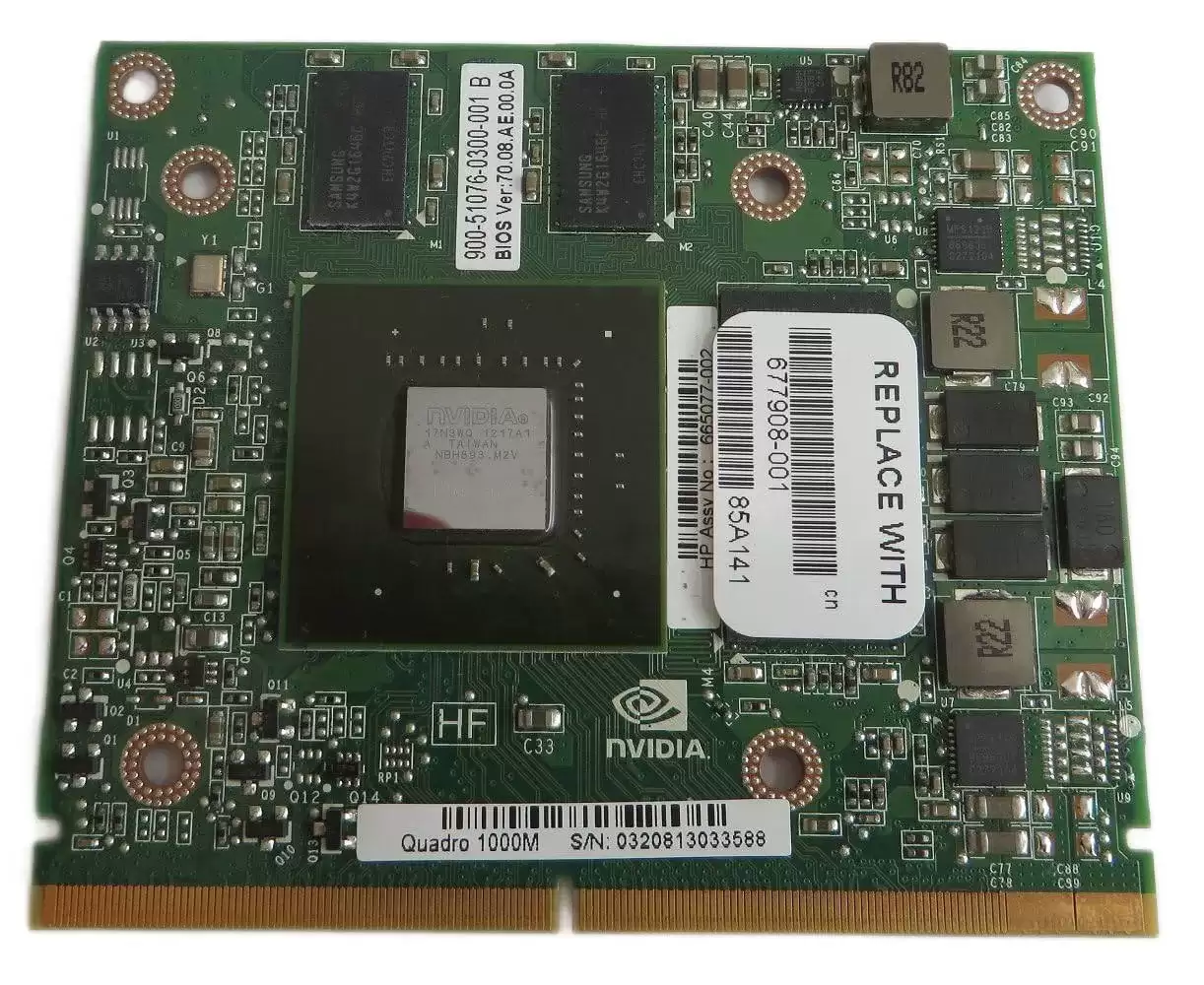 HPE 677908-001 Quadro 1000M 2GB GDDR3 PCI-Express 3.0 x16 128-Bit 2560 x1600 Display Video Graphics Card