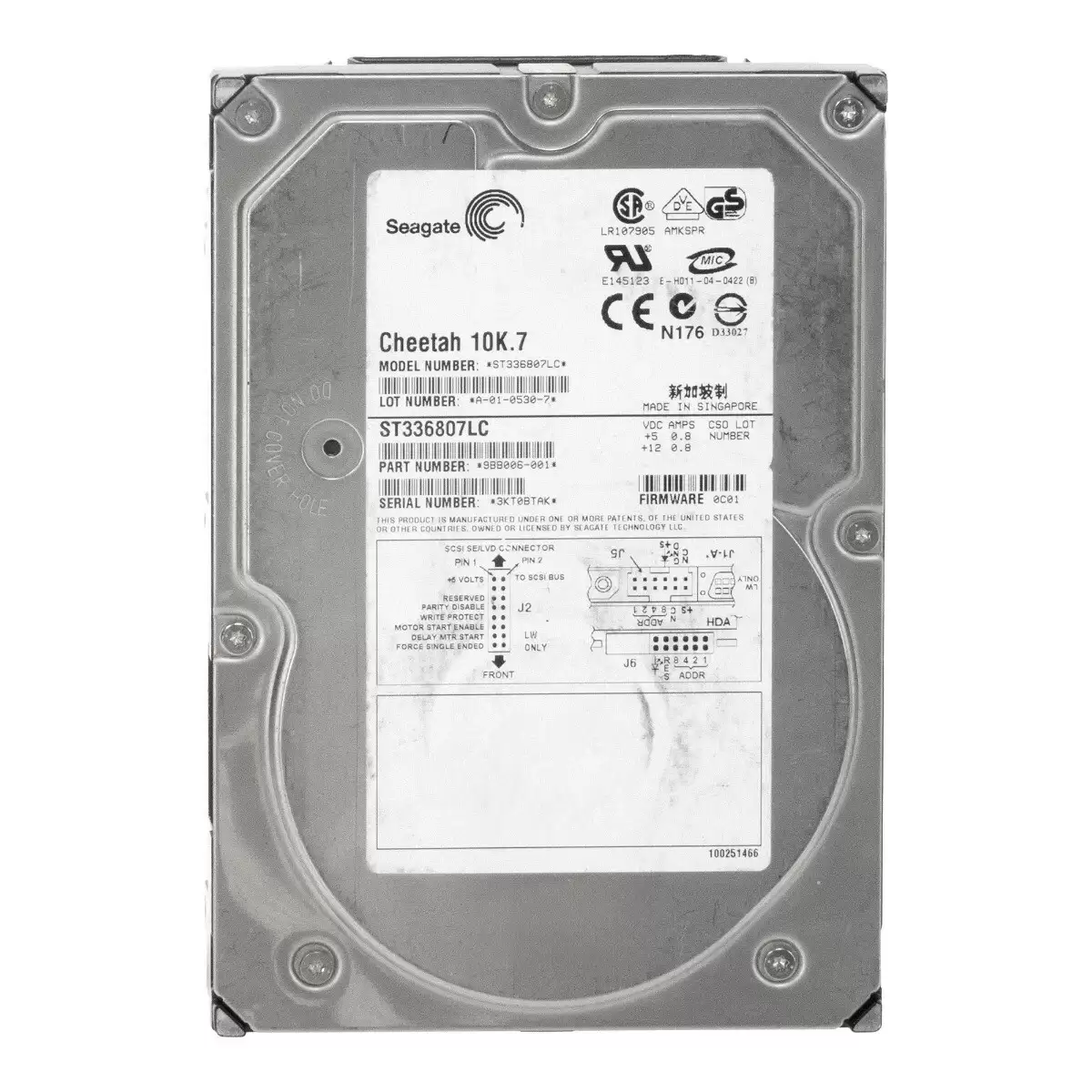 Seagate ST336807LC Cheetah 10K.7 36.8GB Ultra-320 SCSI 80-Pin 10000RPM 8MB Cache 3.5-inch Internal Hard Drive