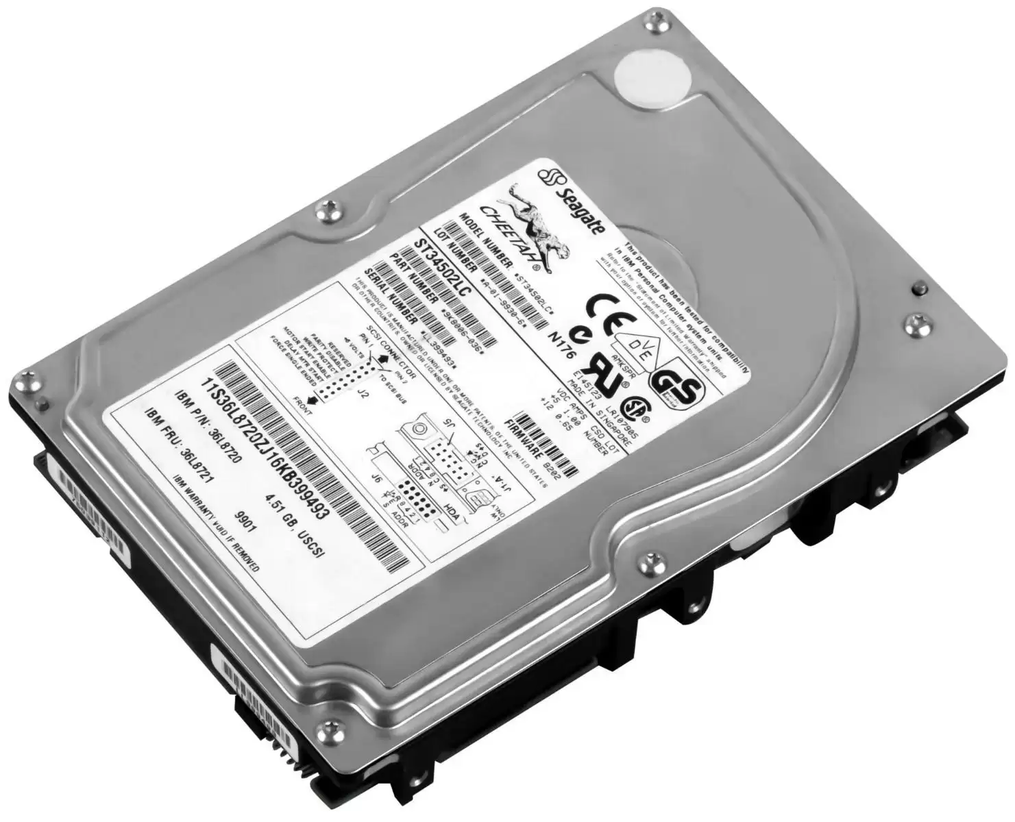 Seagate ST34502LC Cheetah 9LP 4.55GB Ultra2 Wide SCSI 80-Pin LVD 10000RPM 1MB Cache 3.5-inch Internal Hard Drive