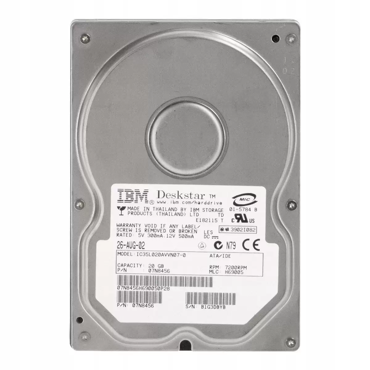 IBM 07N8456 Deskstar 120GXP 20GB 7200RPM ATA100 2MB Cache 3.5inch Internal Hard Drive