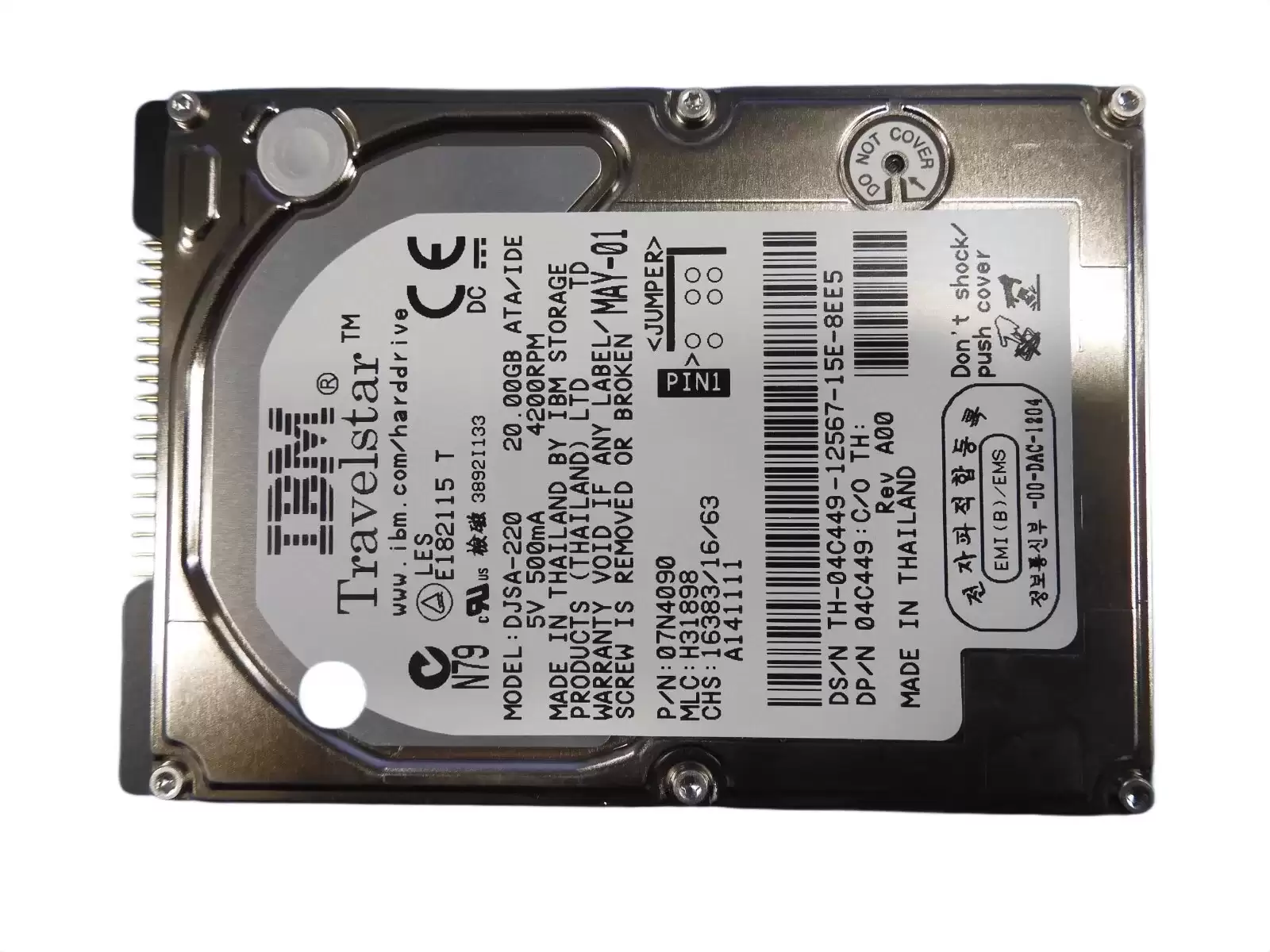 IBM 07N5139 Travelstar 20GN 20GB 4200RPM ATA66 2MB Cache 2.5inch Internal Hard Drive
