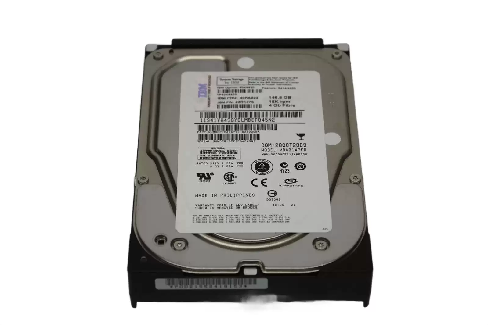 IBM 41Y8438 146.4GB 15000RPM Fibre Channel 4Gbps 3.5inch Internal Hard Drive for TotalStorage DS4700
