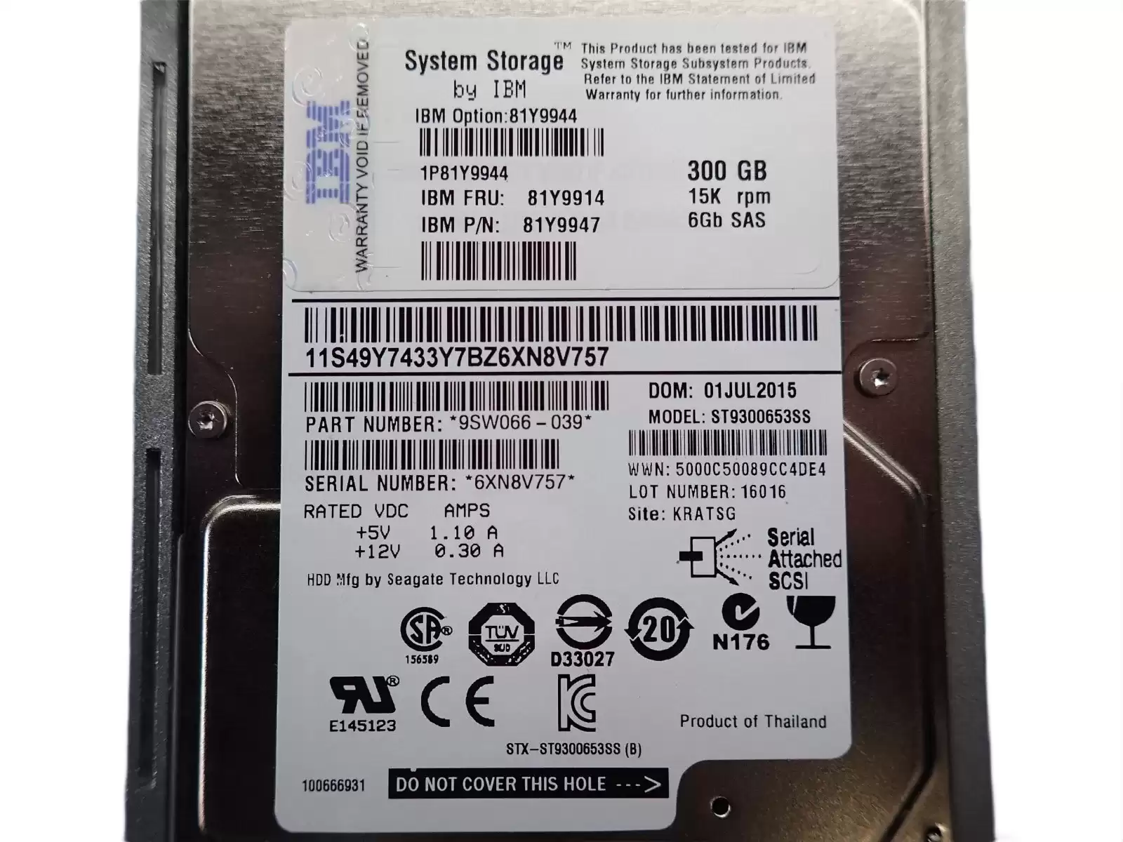 IBM 81Y9914 300GB 15000RPM SAS 6Gbps 2.5inch Internal Hard Drive