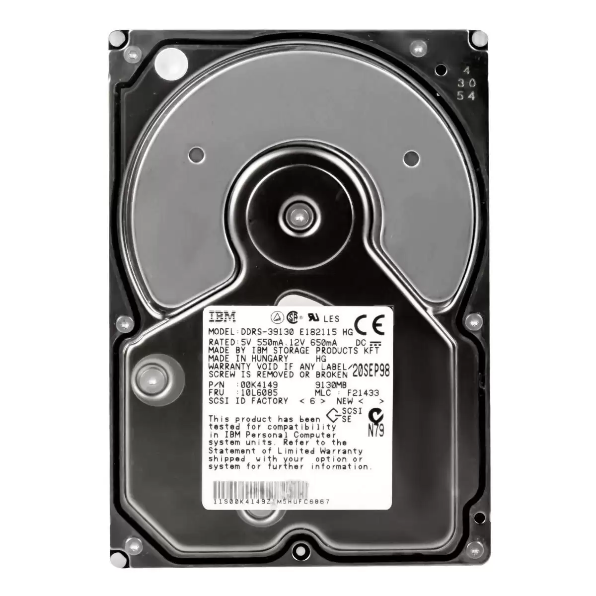 IBM 10L6085 Ultrastar 9ES 9.1GB 7200RPM Ultra Wide SCSI 68Pin 512KB Cache 3.5inch Internal Hard Drive