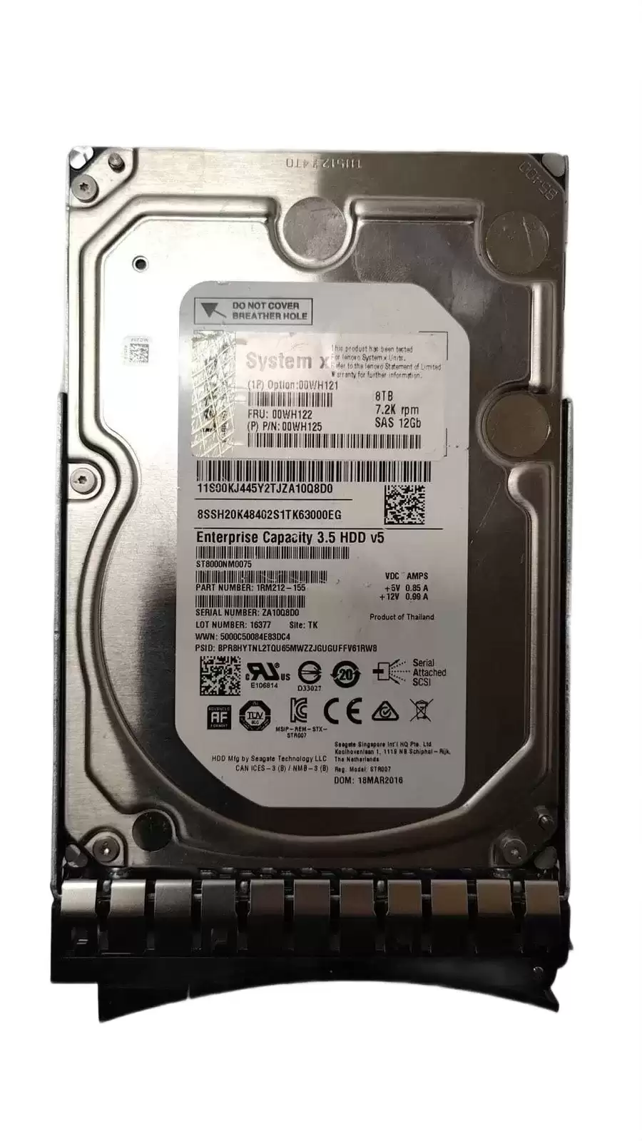 Lenovo 00WH122 8TB 7200RPM SAS 12Gbps 3.5inch Internal Hard Drive