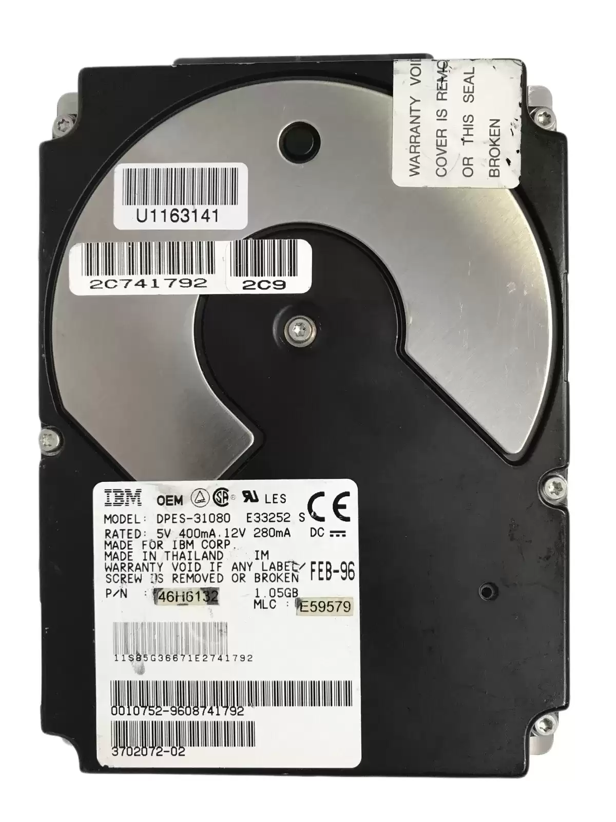 IBM 46H6132 Deskstar XP 1.08GB 5400RPM Fast SCSI 80Pin 448KB Cache 3.5inch Internal Hard Drive