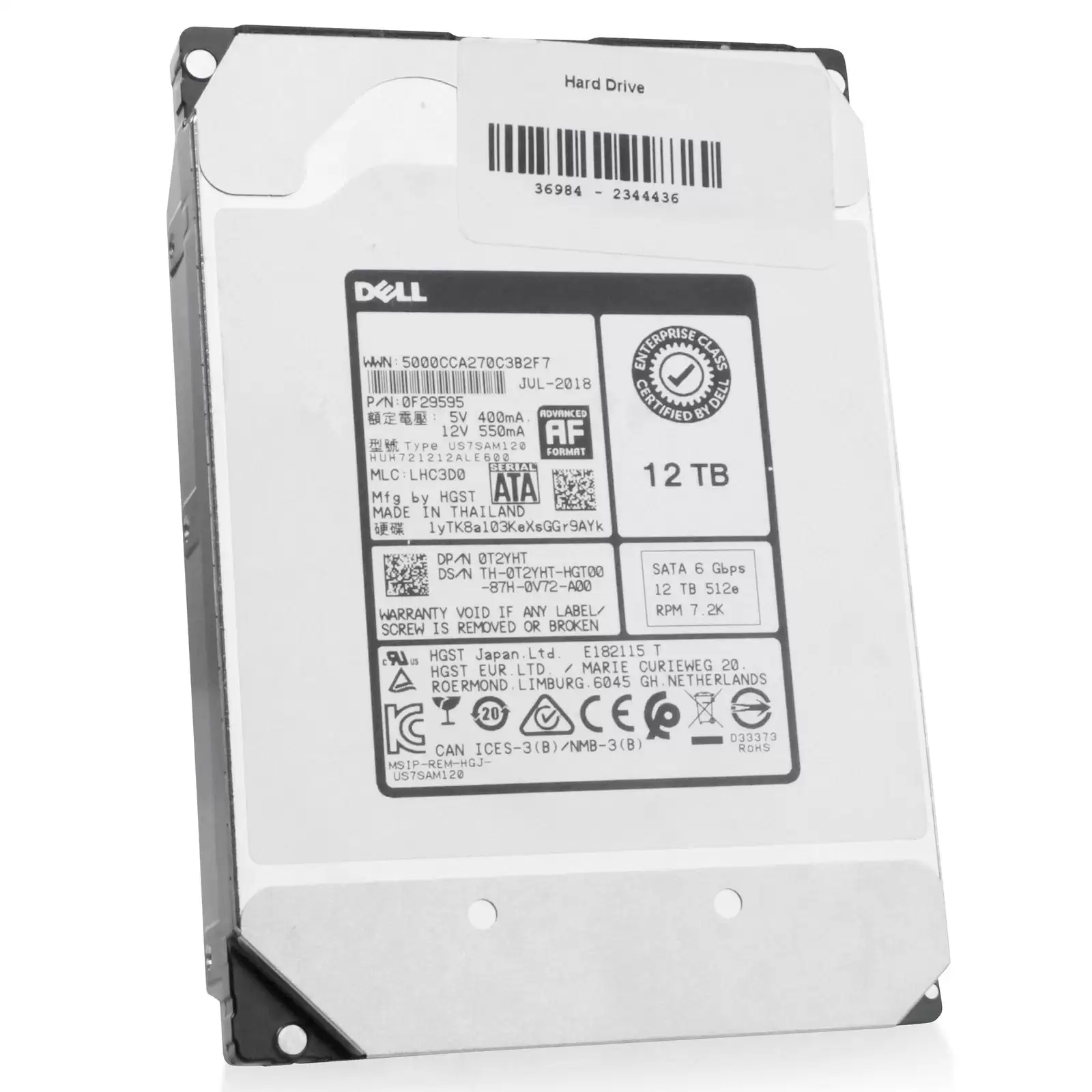 HGST HUH721212ALE600 Ultrastar DC HC520 12TB SATA 6Gb/s 7200RPM 256MB Cache (512e / ISE) 3.5-inch Internal Hard Drive