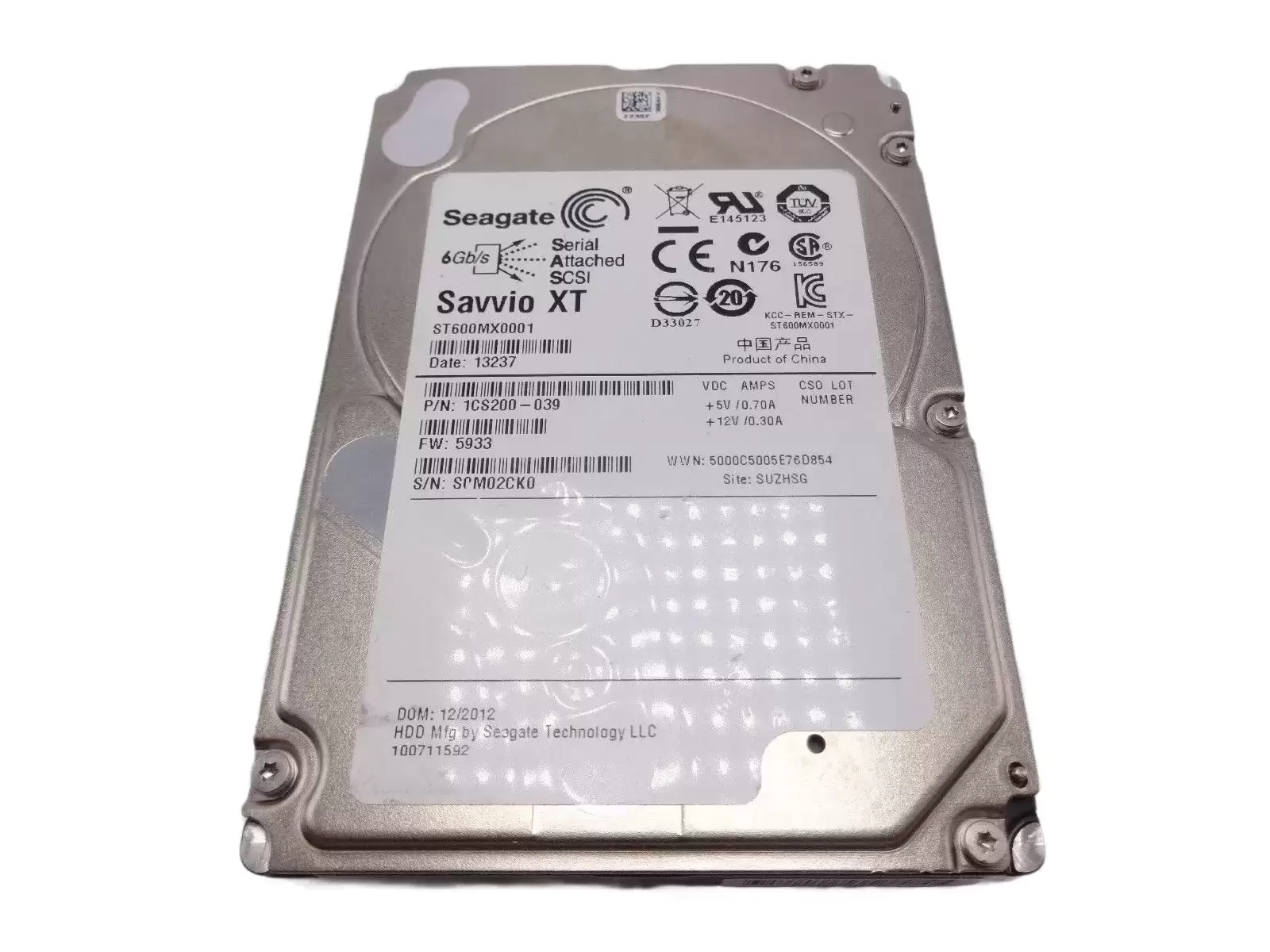 Seagate ST600MX0001 Savvio XT 600GB 10000RPM SAS 6Gbps Embedded SSD 2.5inch Internal Hybrid Internal Hard Drive