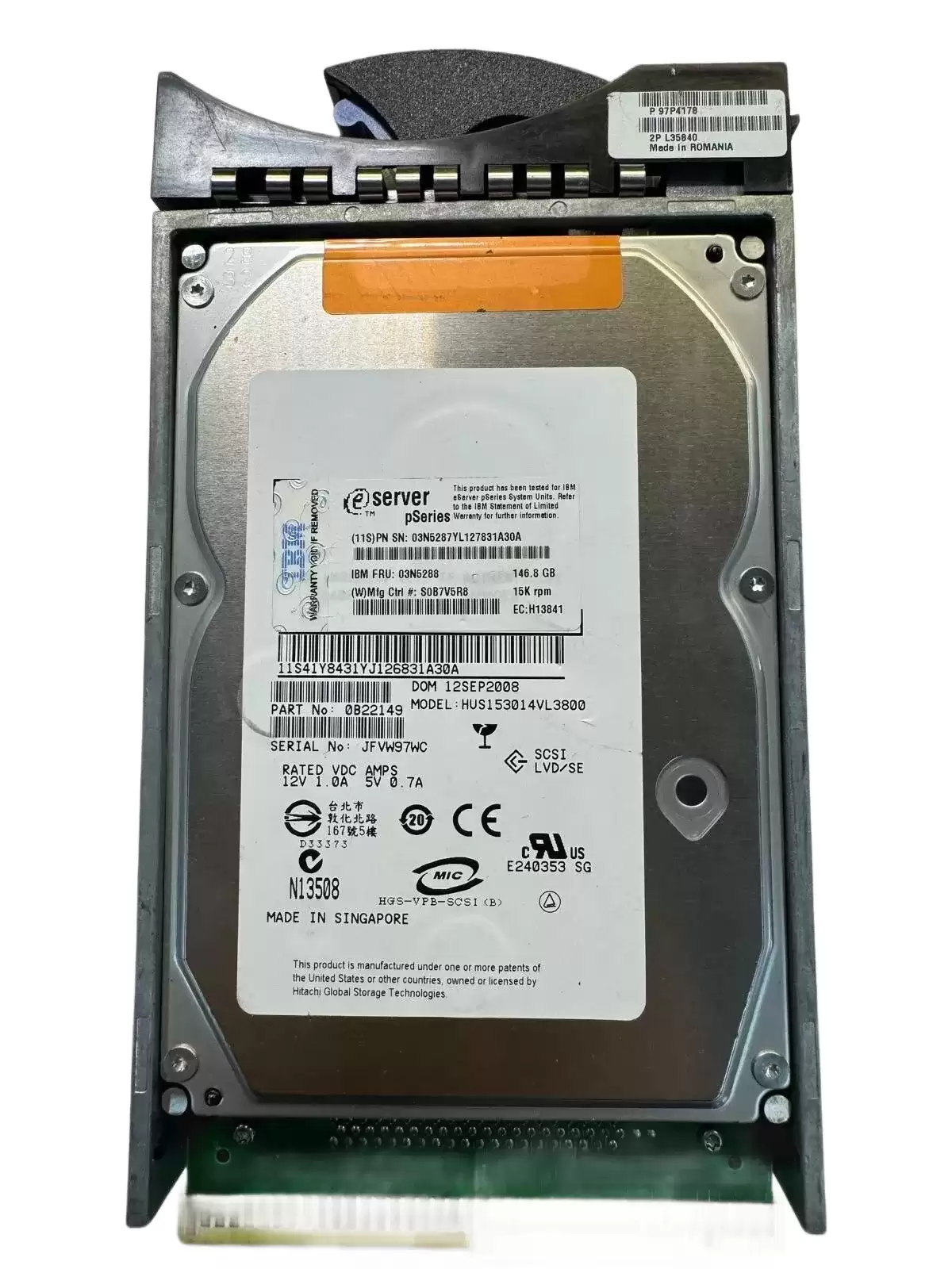IBM 03N5287 146.8GB 15000RPM Ultra320 SCSI 80Pin 3.5inch Internal Hard Drive for pSeries Servers