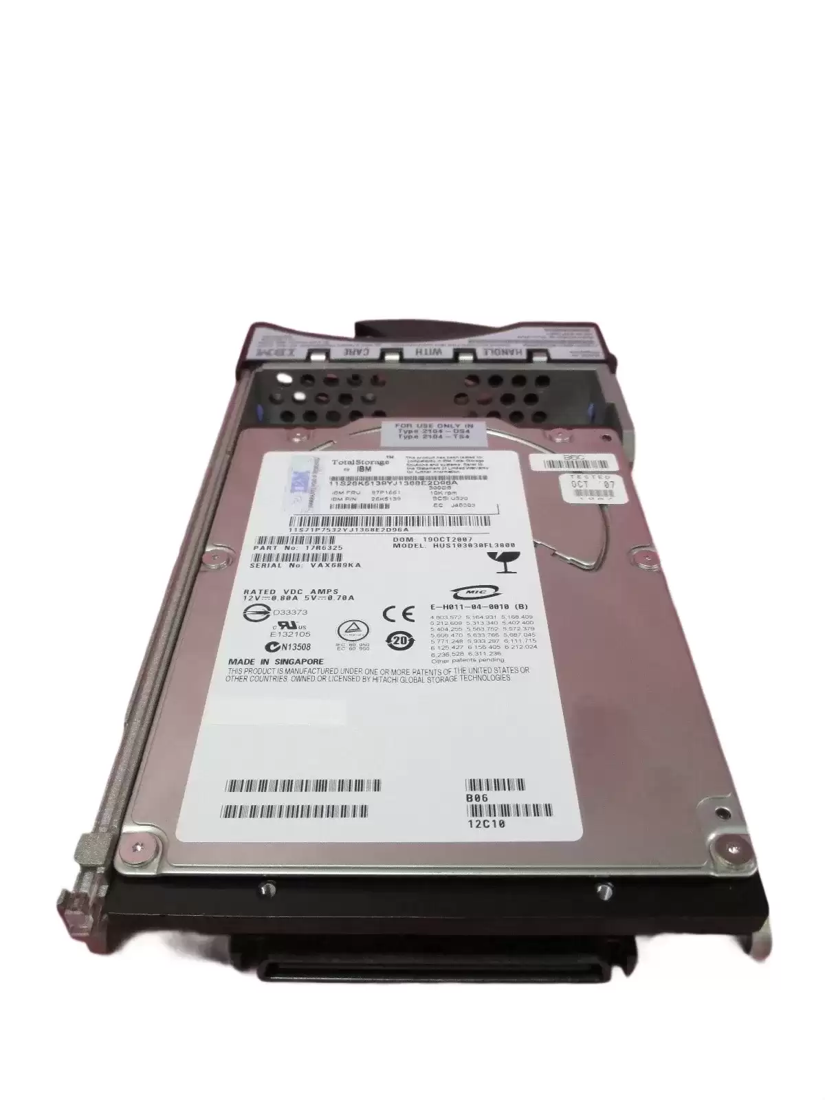 IBM 97P1661 300GB 10000RPM Ultra320 SCSI 80Pin 3.5inch Internal Hard Drive
