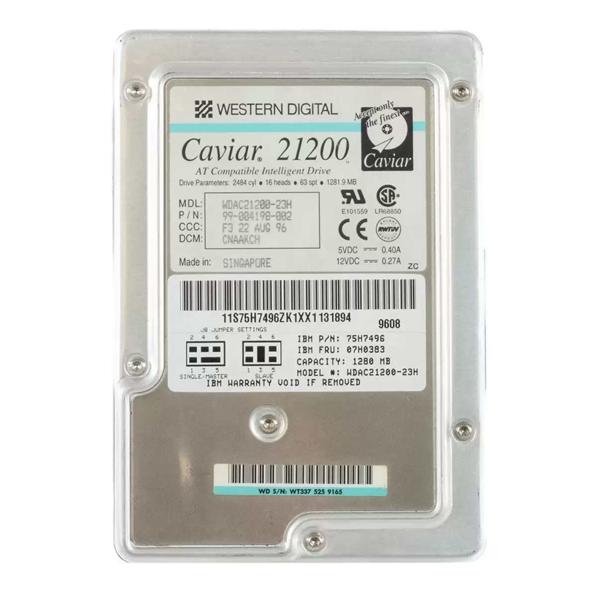 IBM 07H0383 1.2GB 5200RPM ATA/IDE 128KB Cache 3.5inch Internal Hard Drive