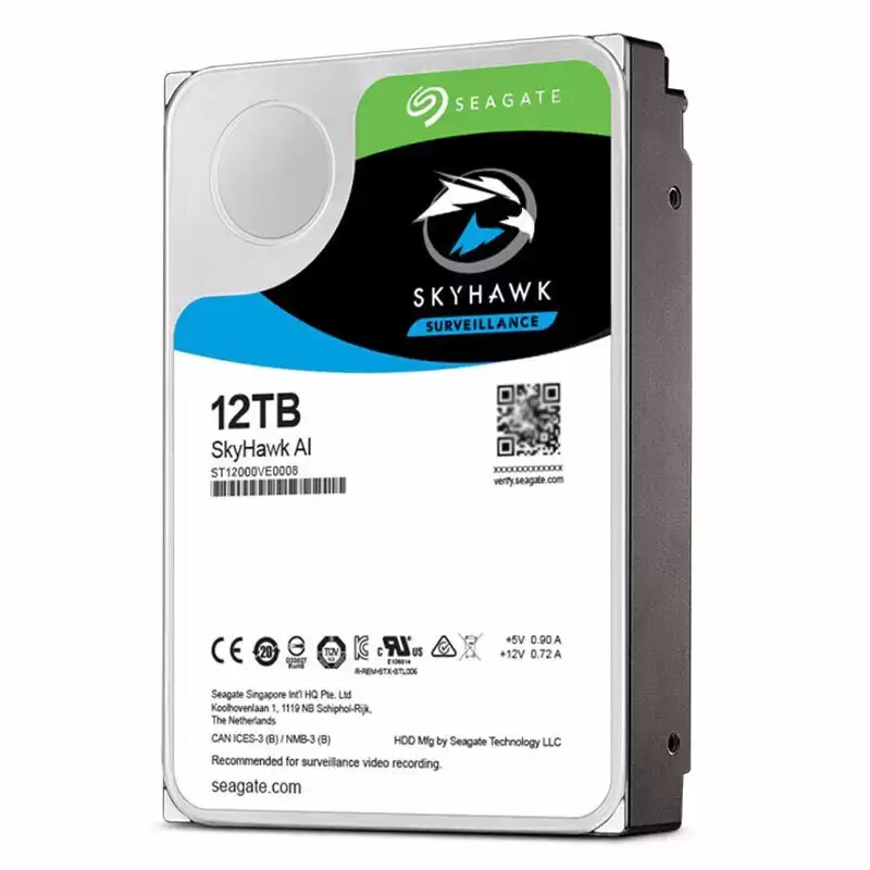Seagate ST12000VE0008 SkyHawk AI 12TB SATA 6Gb/s 7200RPM 256MB Cache (512e) 3.5inch Internal Hard Drive