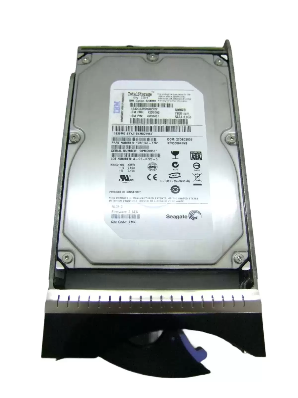 IBM 42D0401 500GB 7200RPM SATA 3Gb/s 32MB Cache 3.5inch Internal Hard Drive