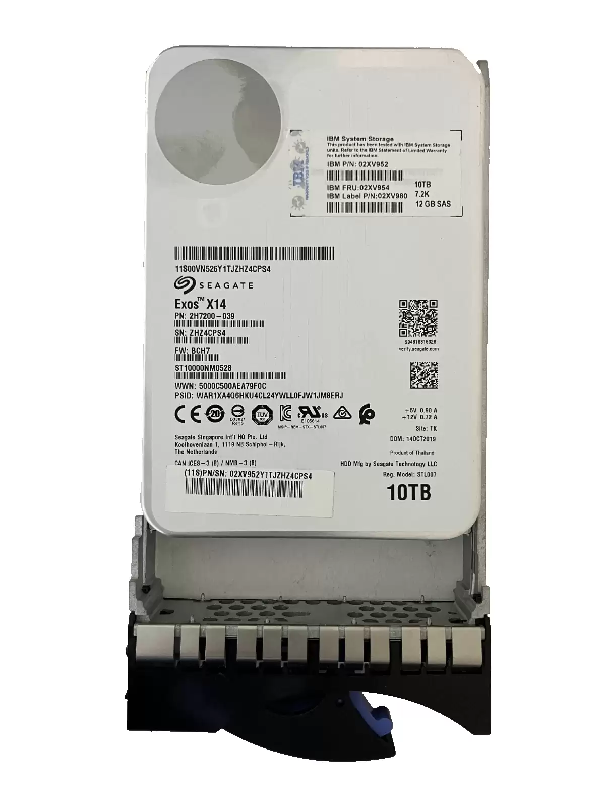 Seagate ST10000NM0528 Exos X14 10TB SAS 12Gb/s 7200RPM 256MB Cache (512e) 3.5inch Internal Hard Drive