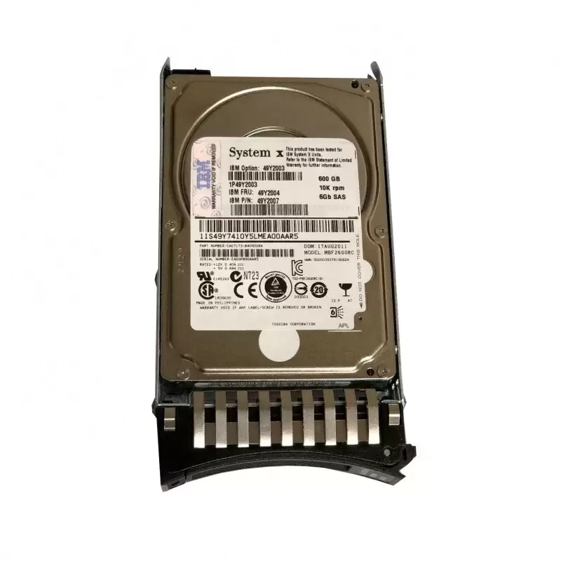 IBM 49Y2004 600GB SAS 6Gb/s 10000RPM 2.5inch Internal Hard Drive with Tray for System x