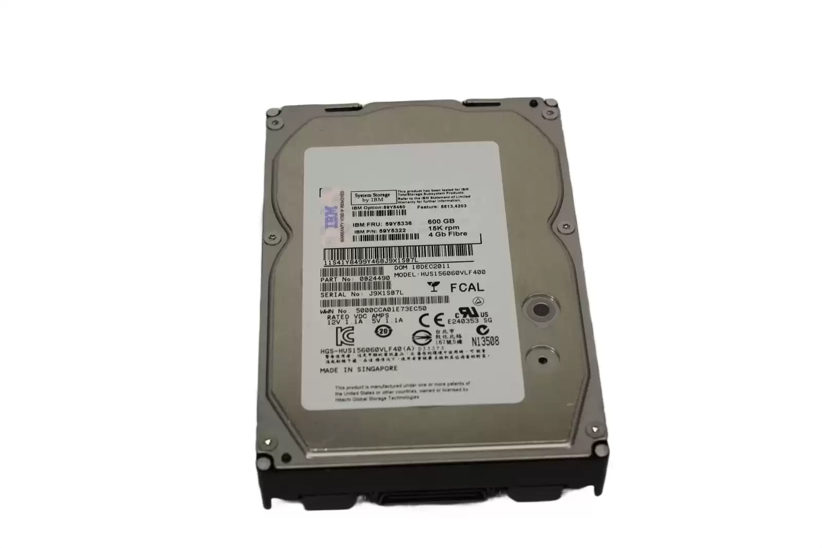 IBM 59Y5336 600GB Fibre Channel 4Gb/s 15000RPM 3.5inch Internal Hard Drive with Tray for System