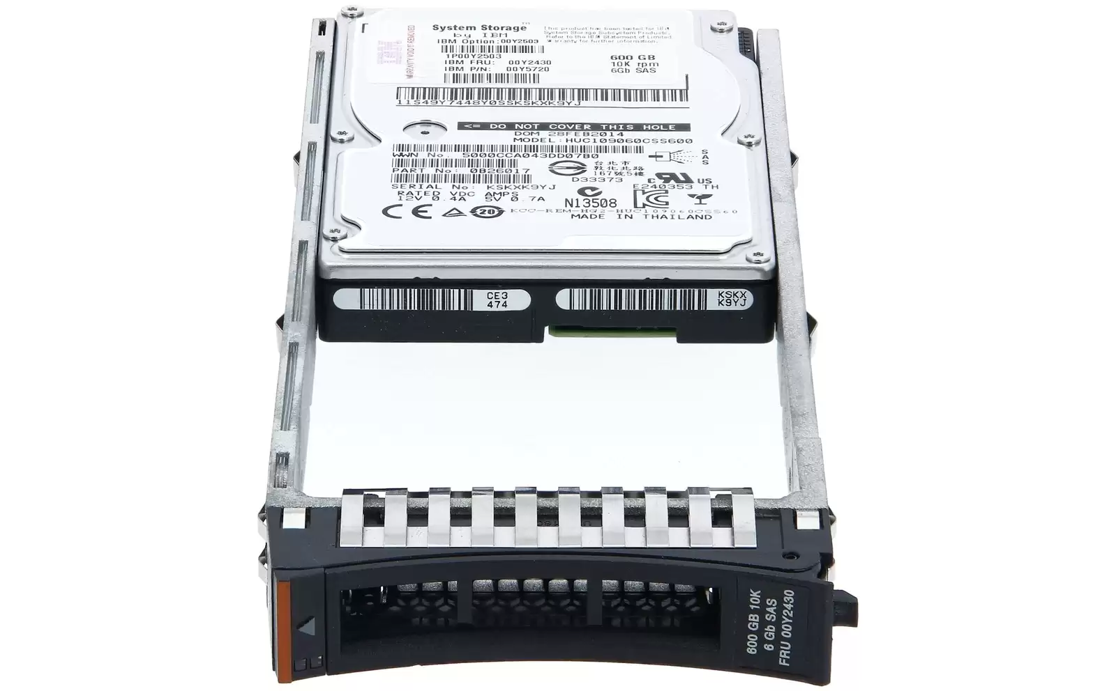 IBM 00Y2430 600GB SAS 6Gb/s 10000RPM 2.5inch Internal Hard Drive with Tray for System Storage V350