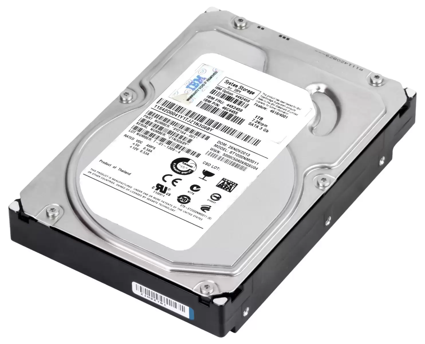 IBM 44X2459 1TB SATA 3Gb/s 7200RPM 3.5inch Internal Hard Drive with Tray for System Storage DS4000