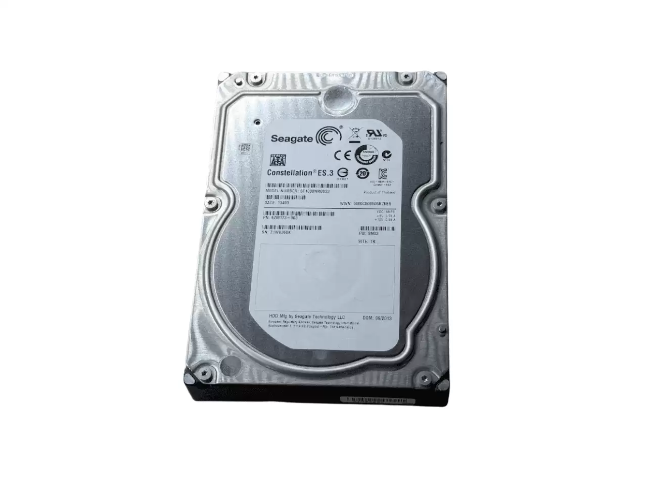 Seagate ST1000NM0033 Constellation ES.3 Series 1TB SATA 6Gb/s 7200RPM 128MB Cache (512n) 3.5-inch Internal Hard Drive
