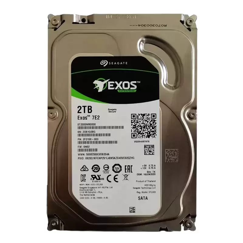 Seagate ST2000NM0008 Exsos 7E2 2TB SATA 6Gb/s 7200RPM 128MB Cache (512n) 3.5inch Internal Hard Drive