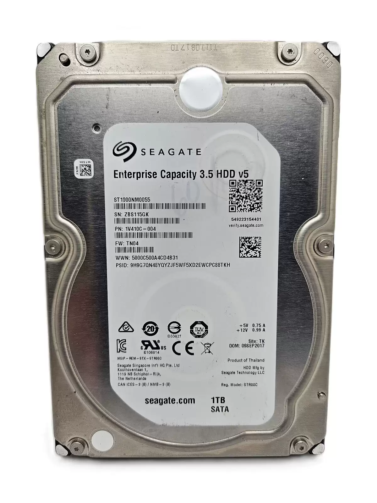 Seagate ST1000NM0055 Enterprise 1TB SATA 6Gb/s 7200RPM 128MB Cache (512n) 3.5inch Internal Hard Drive