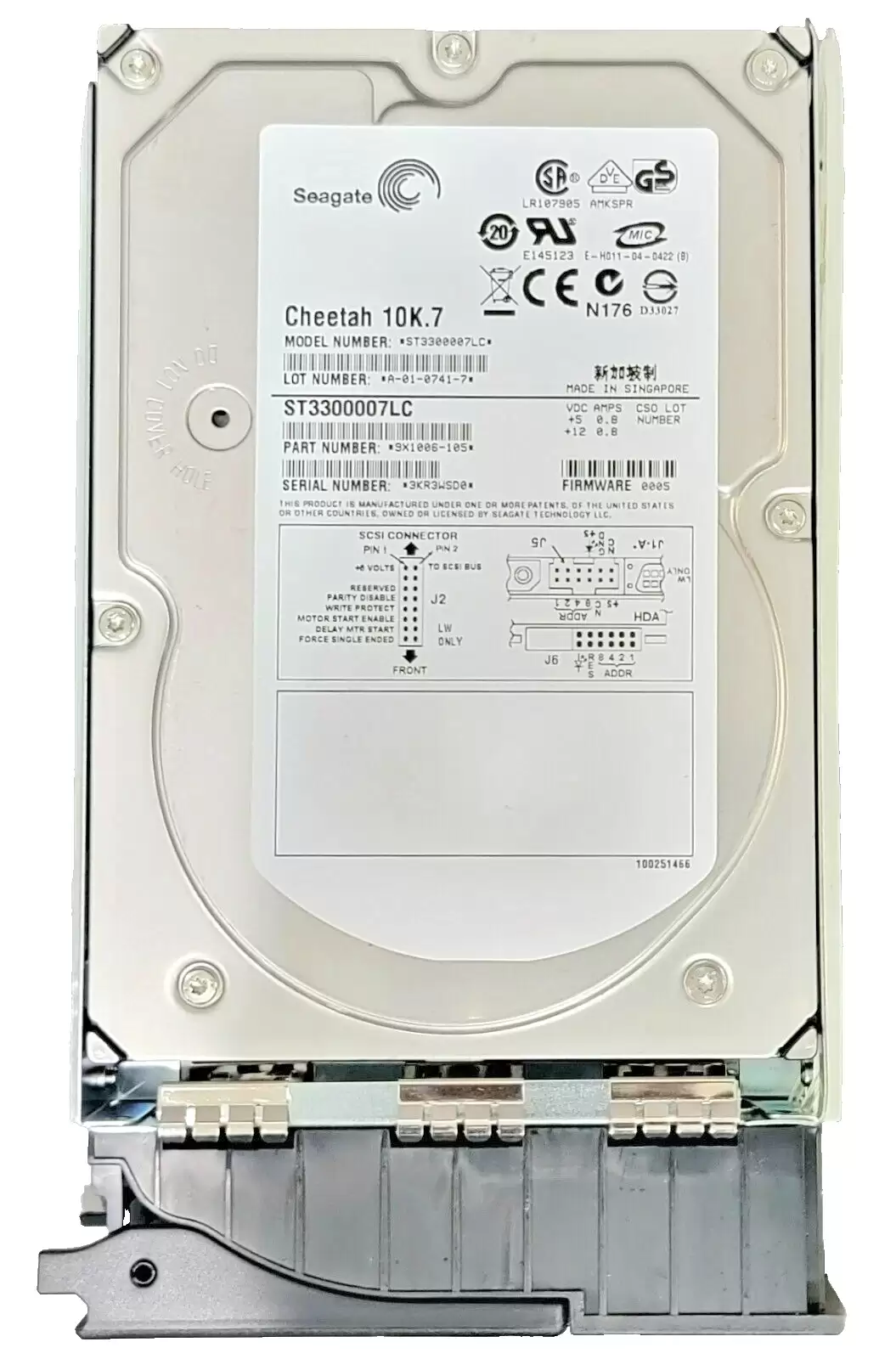 Seagate ST3300007LC Cheetah 10K.7 300GB Ultra320 SCSI 80Pin 10000RPM 8MB Cache 3.5inch Internal Hard Drive