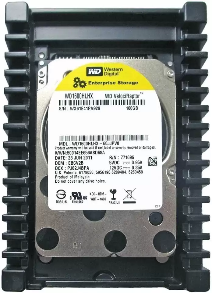 Western Digital WD1600HLHX VelociRaptor 160GB SATA 6Gb/s 10000RPM 32MB Cache 3.5inch Internal Hard Drive