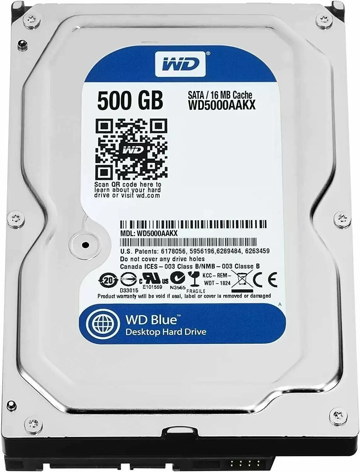 Western Digital WD5000AAKX Caviar Blue 500GB SATA 6Gb/s 7200RPM 32MB Cache 3.5inch Internal Hard Drive