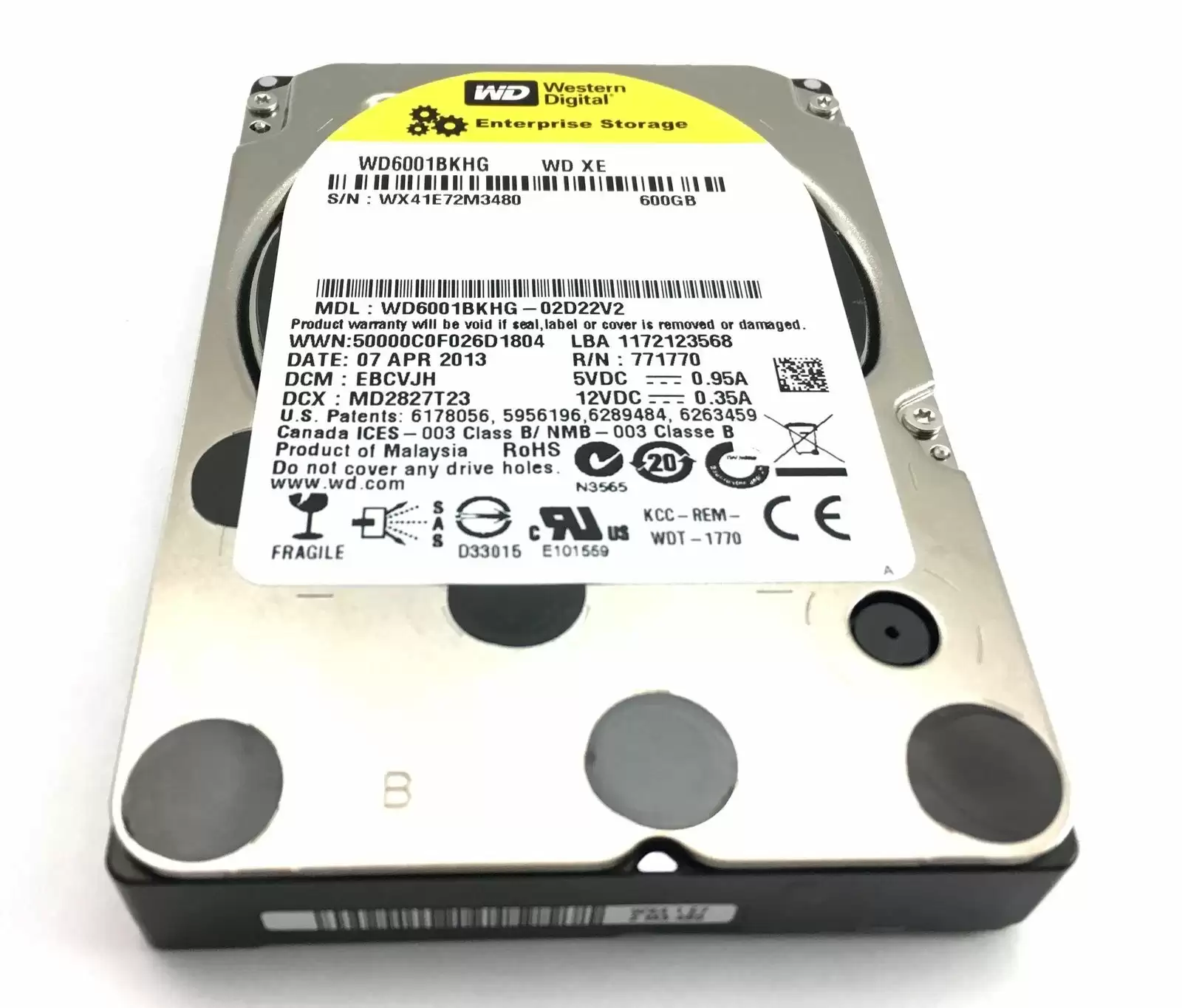 Western Digital WD6001BKHG 600GB SAS 6Gb/s 10000RPM 32MB Cache 2.5inch Internal Hard Drive