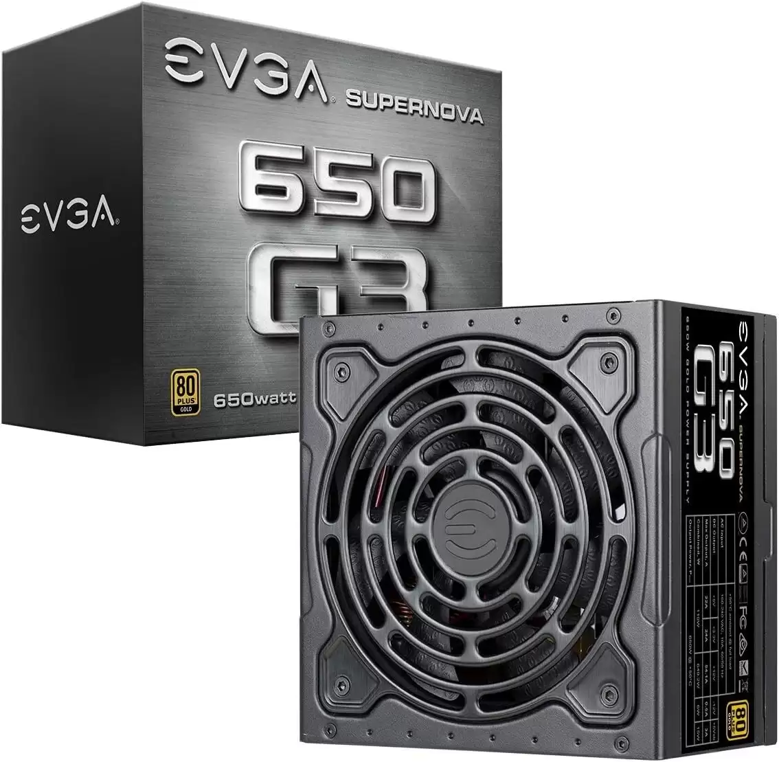 EVGA 220-G3-0650-Y1 SuperNOVA 650 G3 650-Watts 80 Plus Gold Fully Modular ECO Mode ATX Power Supply
