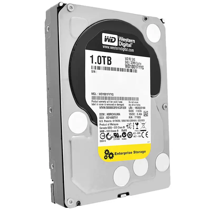 Western Digital WD1001FYYG RE 1TB SAS 6Gb/s 7200RPM 32MB Cache 3.5inch Internal Hard Drive