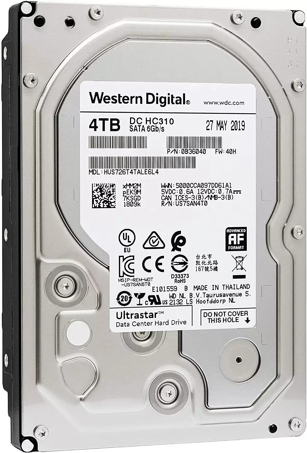 HGST HUS726T4TALE6L4 Ultrastar DC HC310 4TB SATA 6Gb/s 7200RPM 256MB Cache (512e / SE) 3.5inch Internal Hard Drive
