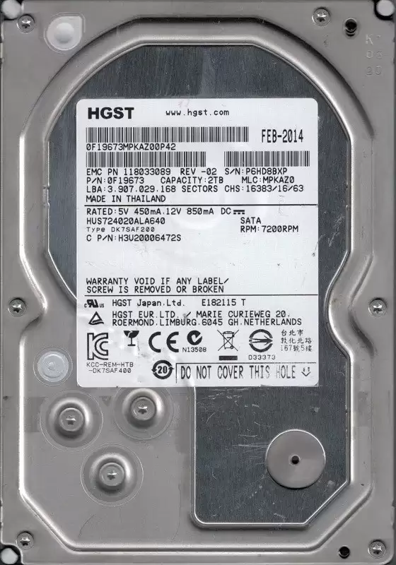 Hitachi 0F19673 Ultrastar 7K4000 2TB SATA 6Gb/s 7200RPM 3.5inch Internal Hard Drive for ES30