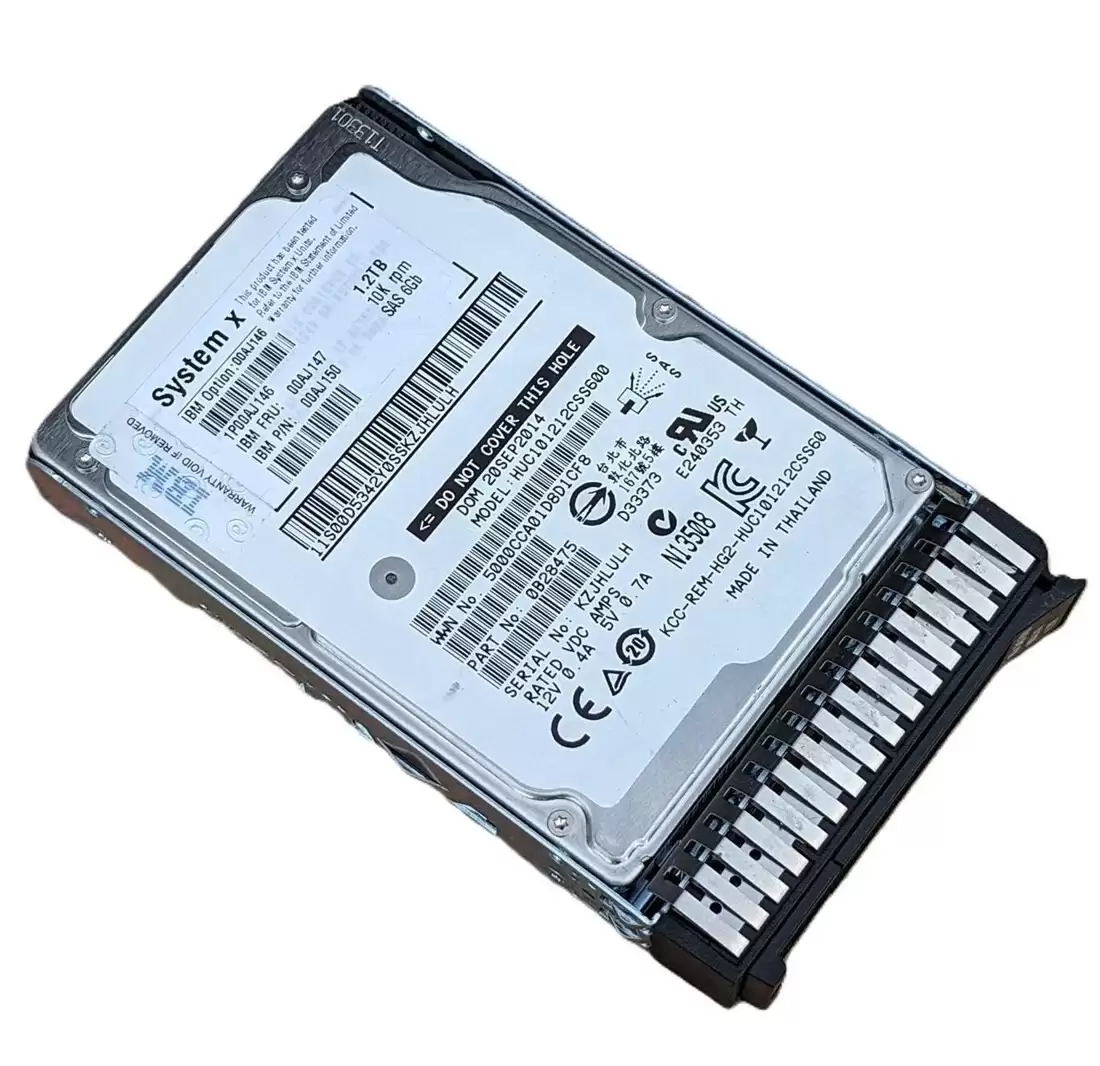 IBM 00AJ150 1.2TB 10000RPM SAS 6Gb/s 2.5inch Gen3 Internal Hard Drive With Tray