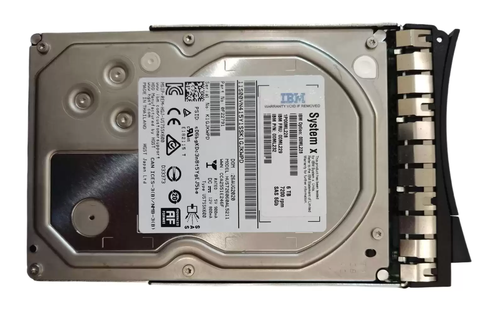 IBM 00ML229 6TB 7200RPM SAS 12.0 Gbps 3.5 128MB Cache Internal Hard Drive