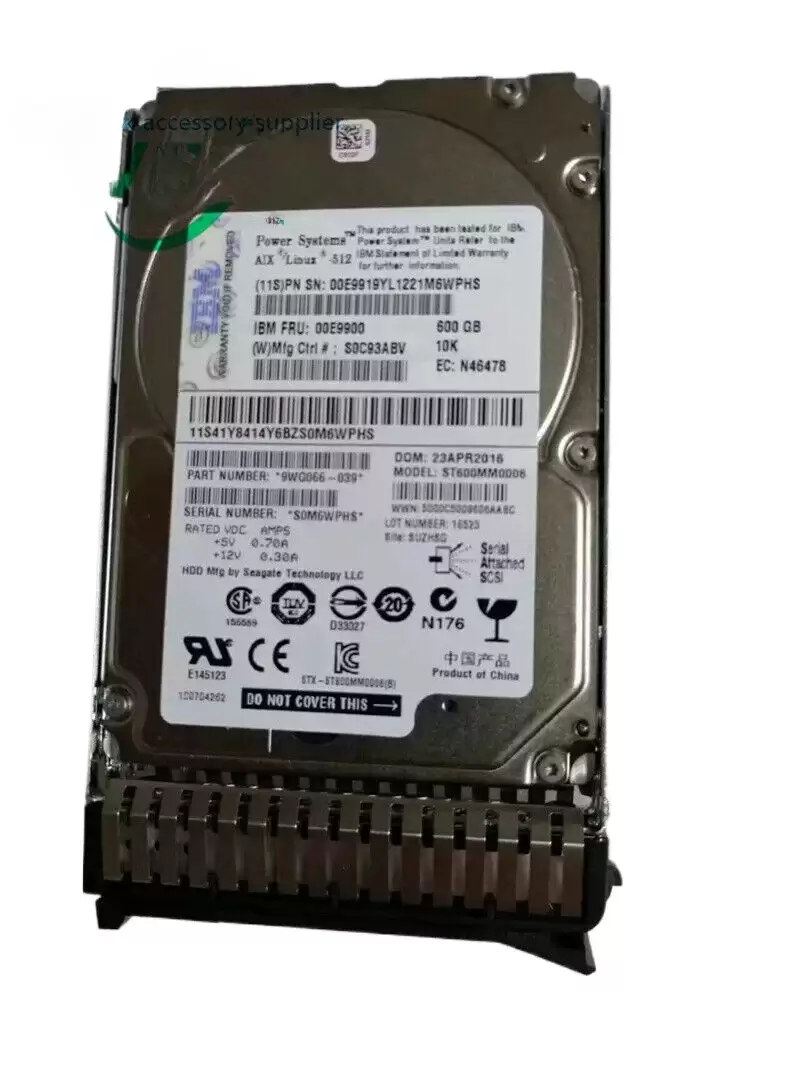 IBM 00E9900 600GB SAS 12Gb/s 10000RPM 128MB Cache 2.5inch Internal Hard Drive