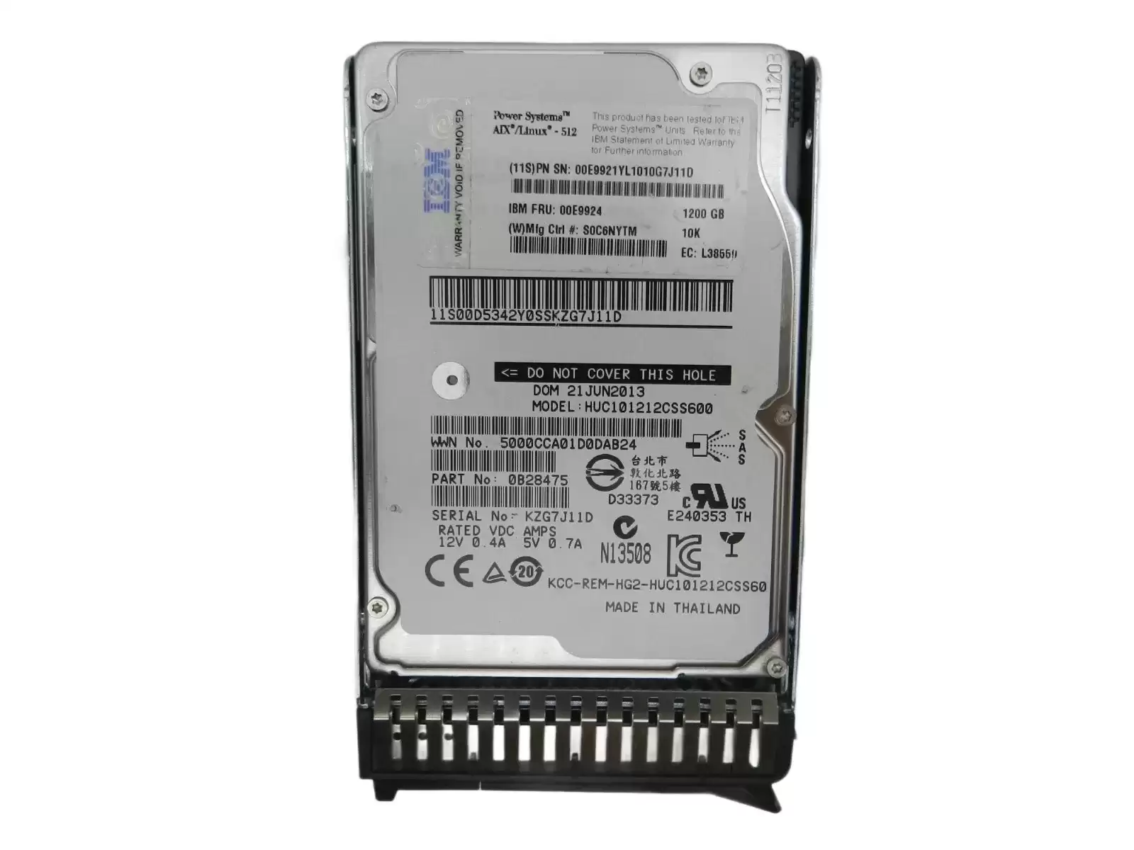 IBM 00E9924 12TB SAS 6Gb/s 10000RPM 2.5inch Internal Hard Drive with Tray for Power Systems