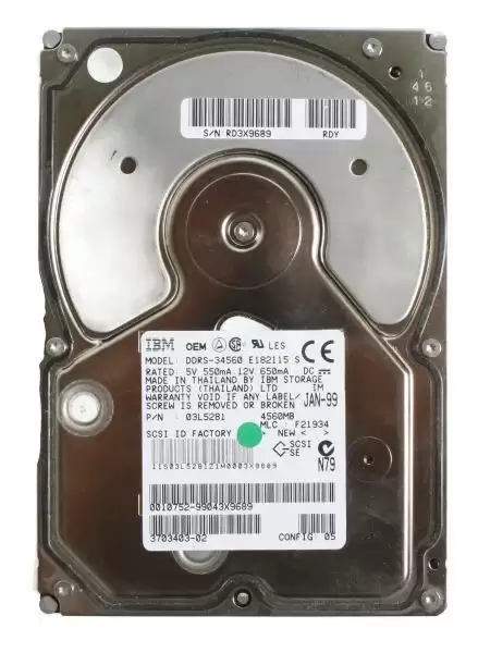 IBM 03L5281 4GB 7200RPM Ultra Wide SCSI 3.5 512KB Cache Ultrastar Internal Hard Drive