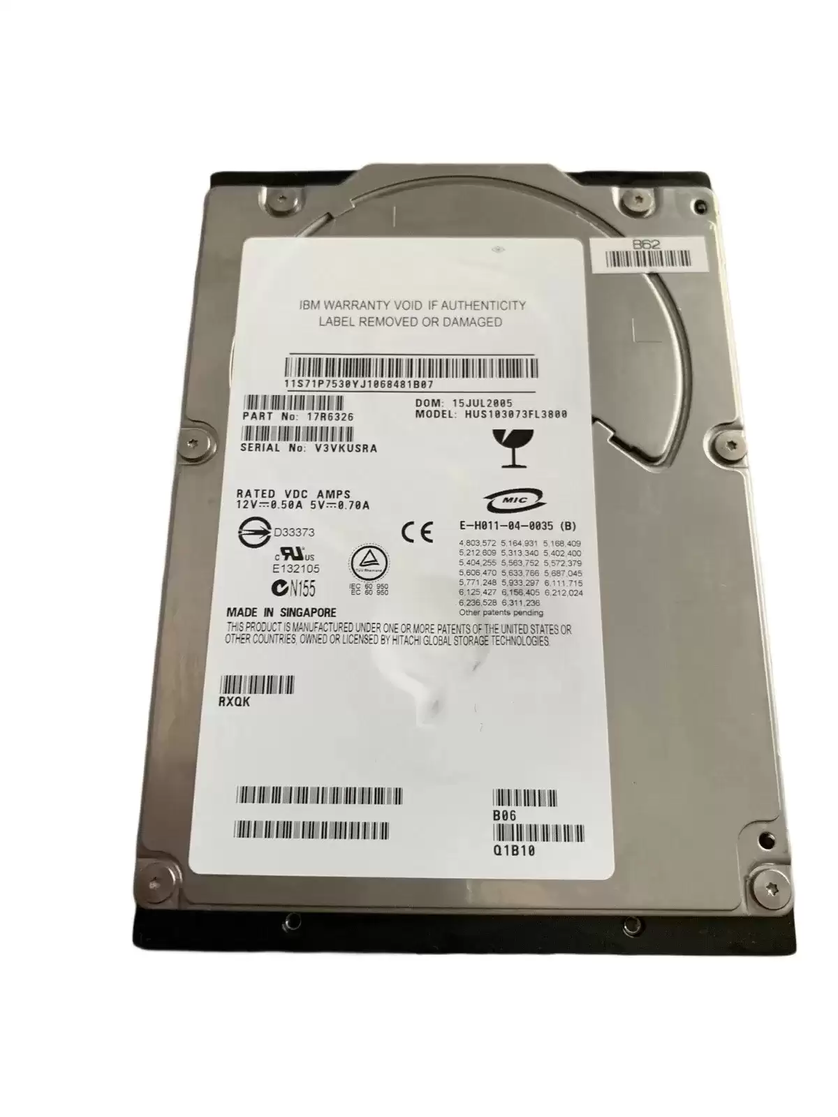 IBM 03N5259 73GB 15000RPM Ultra 320 SCSI 3.5 16MB Cache Internal Hard Drive