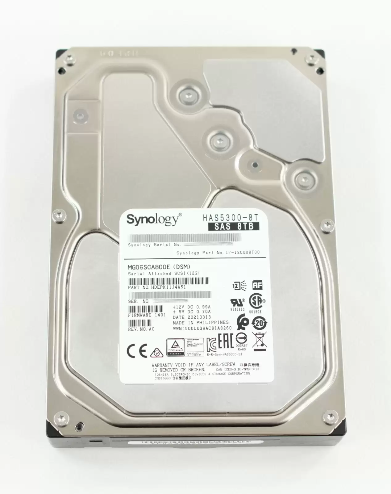 Toshiba MG06SCA800E MG06 Series 8TB SATA 6Gb/s 7200RPM 256MB Cache (512e) 3.5inch Internal Hard Drive