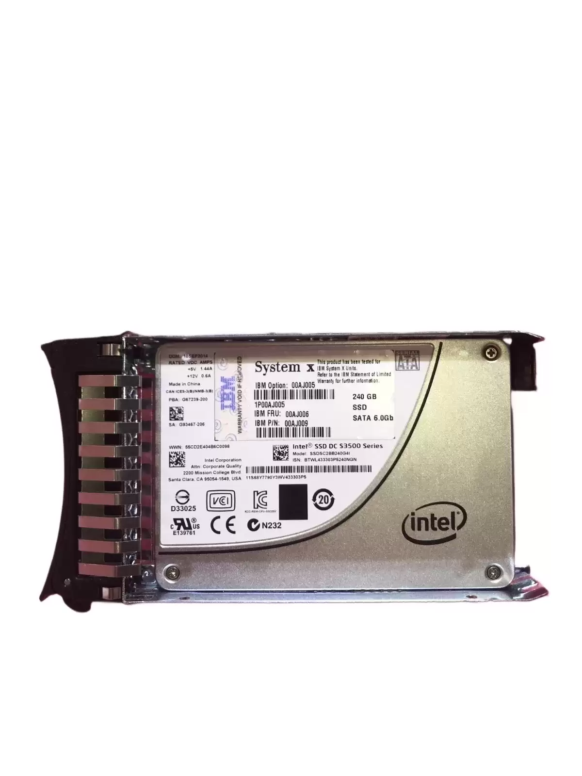 IBM 00AJ006 240GB SATA 6Gb/s Hot Swap MLC 2.5-inch Solid State Drive For System x3100 M4