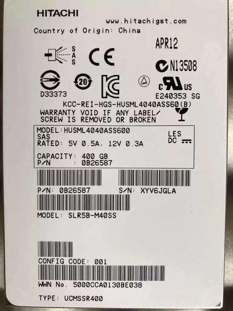 HGST HUSML4040ASS600 Ultrastar SSD400M 400GB SAS 6Gb/s MLC 2.5-inch Solid State Drive